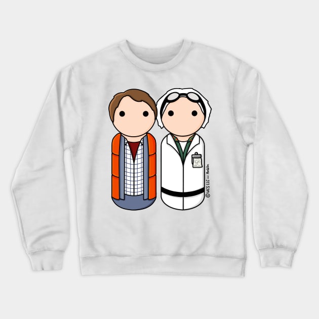 Back to the Future - Marty McFly and Doc Brown Crewneck Sweatshirt by scrambledpegs